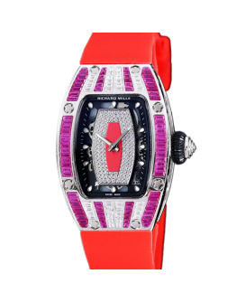 Richard Mille RM 07-01 Ladies Automatic Rubber Band Red With Diamonds Dial Watch