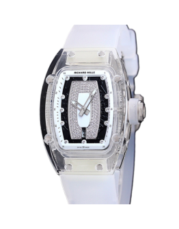 Richard Mille RM 07-02 Ladies Automatic Watch White With Diamonds Dial Rubber Band