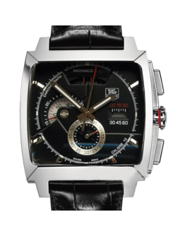 Tag Heuer Monaco Men's CAL2110.FC6257 43mm Black Dial Silver-tone