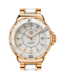 Tag Heuer Formula 1 Ladies 38mm Formula1WDB-010 White Dial Rose Gold-tone