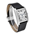 Cartier Tank MC Mens W5330003 Leather Strap Silver-tone