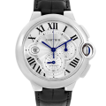 Cartier Ballon Bleu 47mm Mens W6920003 Stainless Steel Leather Strap