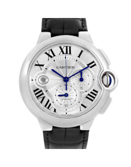 Cartier Ballon Bleu 47mm Men's W6920003 Stainless Steel Leather Strap