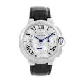 Cartier Ballon Bleu 47mm Mens W6920003 Stainless Steel Leather Strap