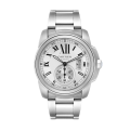 Cartier Calibre de Cartier W7100015 Mens Silver Dial Silver-tone