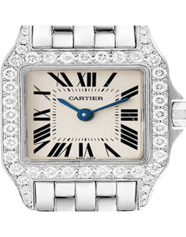 Cartier Santos Demoiselle WF9005Y8 26mm Ladies White Dial Watch