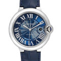 Cartier Ballon Bleu WSBB0025 Mens 36mm Stainless Steel Leather Strap