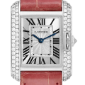 Cartier Tank Anglaise WT100015 30mm Ladies Silver Dial Silver-tone