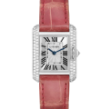 Cartier Tank Anglaise WT100015 30mm Ladies Silver Dial Silver-tone